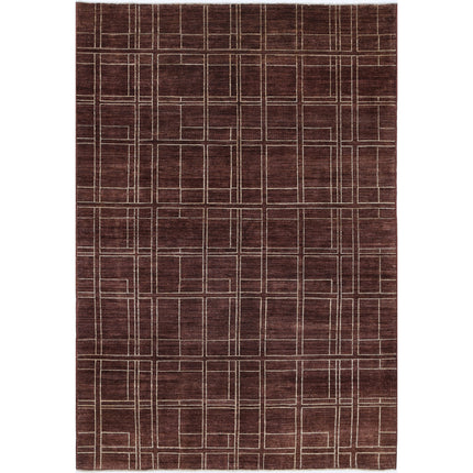 Modcar 5' 5" X 7' 11" Hand-Knotted Wool Rug 5' 5" X 7' 11" (165 X 241) / Brown / Brown