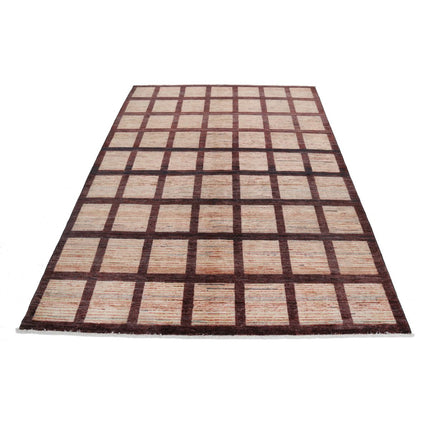 Modcar 5' 6" X 7' 7" Hand-Knotted Wool Rug 5' 6" X 7' 7" (168 X 231) / Brown / Multi