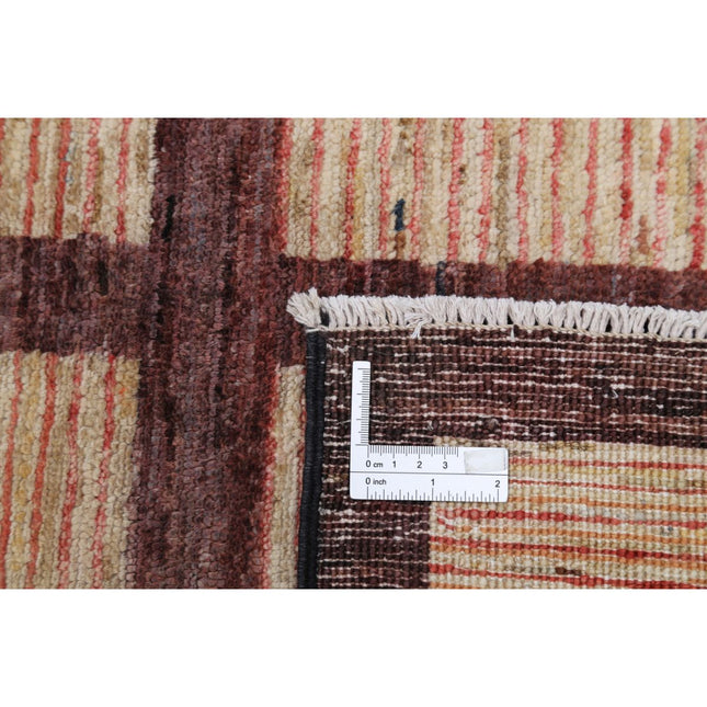 Modcar 5' 6" X 7' 7" Hand-Knotted Wool Rug 5' 6" X 7' 7" (168 X 231) / Brown / Multi