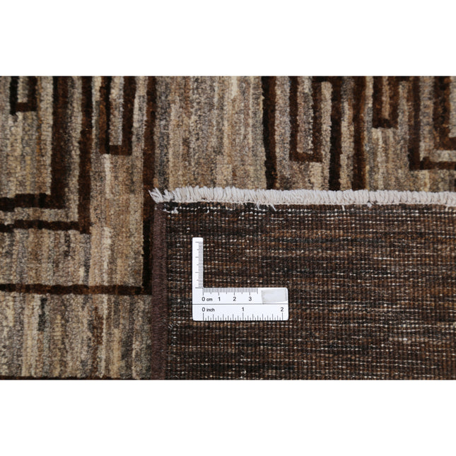 Modcar 9' 5" X 13' 0" Hand-Knotted Wool Rug 9' 5" X 13' 0" (287 X 396) / Grey / Brown