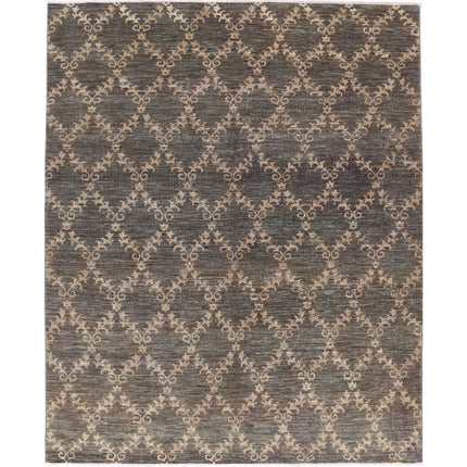 Modcar 6' 6" X 8' 3" Hand-Knotted Wool Rug 6' 6" X 8' 3" (198 X 251) / Grey / Grey