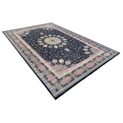 Heritage 21' 9" X 32' 0" Hand-Knotted Wool Rug 21' 9" X 32' 0" (663 X 975) / Black / Pink