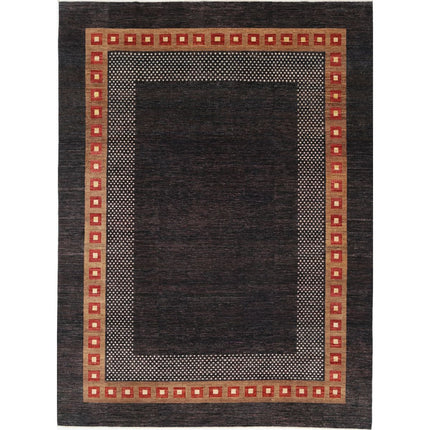 Modcar 8' 10" X 11' 8" Hand-Knotted Wool Rug 8' 10" X 11' 8" (269 X 356) / Black / Brown