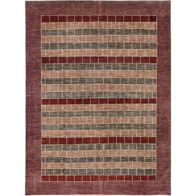 Modcar 8' 1" X 10' 9" Hand-Knotted Wool Rug 8' 1" X 10' 9" (246 X 328) / Brown / Brown