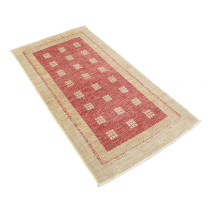 Modcar 2' 10" X 5' 3" Hand-Knotted Wool Rug 2' 10" X 5' 3" (86 X 160) / Red / Gold