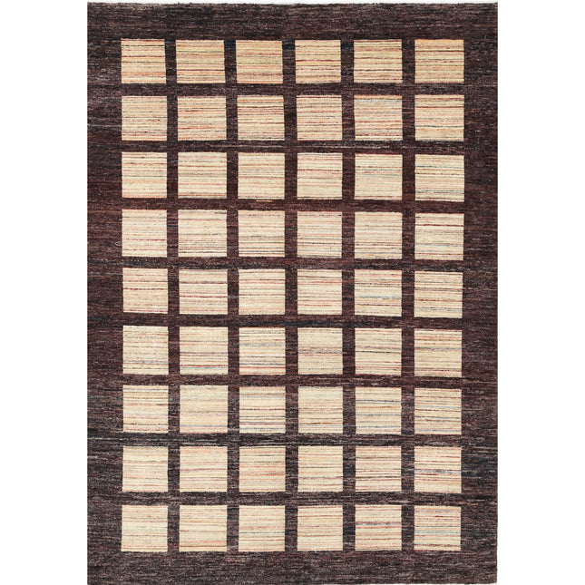 Modcar 6' 8" X 7' 11" Hand-Knotted Wool Rug 6' 8" X 7' 11" (203 X 241) / Multi / Brown