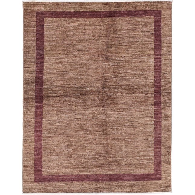 Modcar 4' 10" X 6' 3" Hand-Knotted Wool Rug 4' 10" X 6' 3" (147 X 191) / Brown / Brown