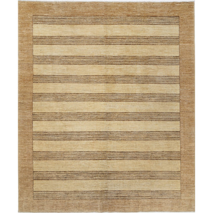 Modcar 6' 9" X 8' 0" Hand-Knotted Wool Rug 6' 9" X 8' 0" (206 X 244) / Gold / Brown