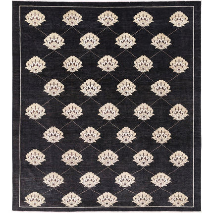 Modcar 8' 3" X 9' 5" Hand-Knotted Wool Rug 8' 3" X 9' 5" (251 X 287) / Black / Ivory