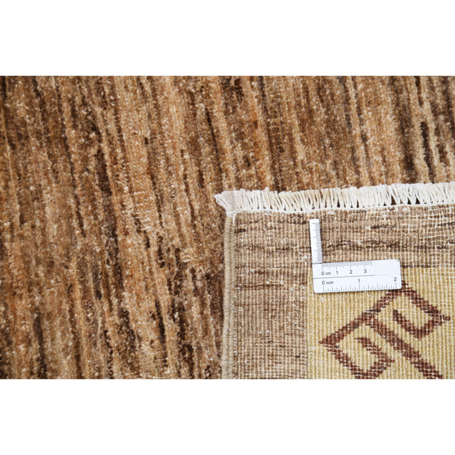 Modcar 6' 2" X 8' 1" Hand-Knotted Wool Rug 6' 2" X 8' 1" (188 X 246) / Brown / Brown