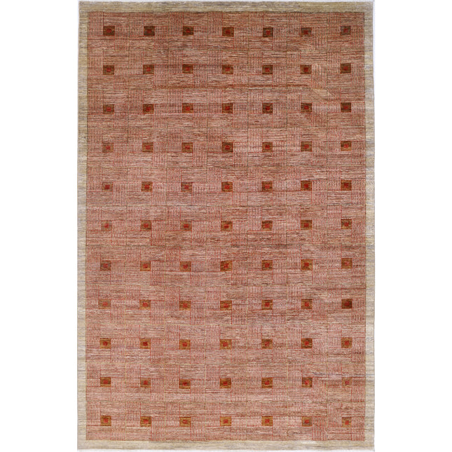 Modcar 6' 5" X 10' 0" Hand-Knotted Wool Rug 6' 5" X 10' 0" (196 X 305) / Brown / Brown