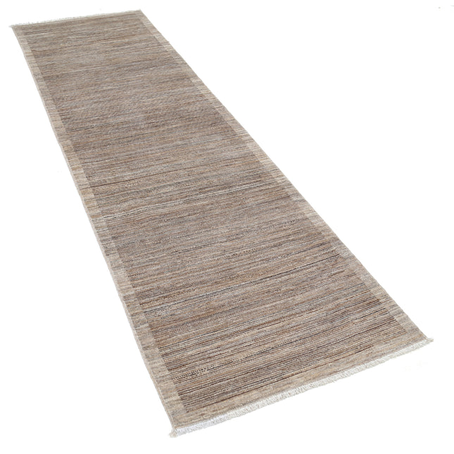 Modcar 2' 8" X 9' 1" Hand-Knotted Wool Rug 2' 8" X 9' 1" (81 X 277) / Brown / Brown