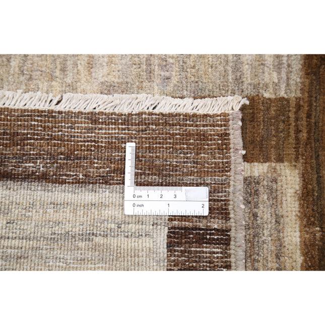 Modcar 6' 7" X 9' 10" Hand-Knotted Wool Rug 6' 7" X 9' 10" (201 X 300) / Brown / Brown