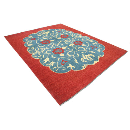 Modcar 8' 3" X 10' 1" Hand-Knotted Wool Rug 8' 3" X 10' 1" (251 X 307) / Blue / Red