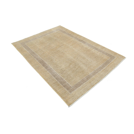 Modcar 4' 8" X 6' 5" Hand-Knotted Wool Rug 4' 8" X 6' 5" (142 X 196) / Brown / Brown