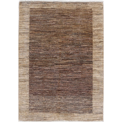 Modcar 2' 7" X 3' 9" Hand-Knotted Wool Rug 2' 7" X 3' 9" (79 X 114) / Brown / Brown