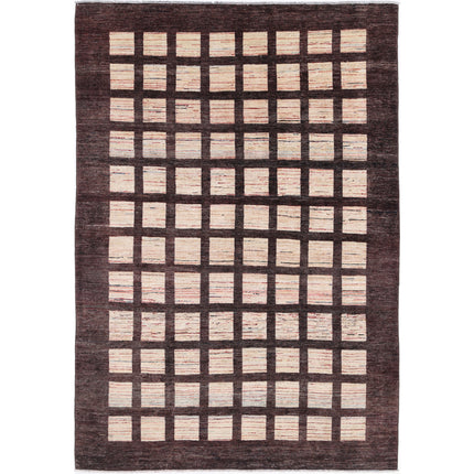 Modcar 6' 4" X 9' 4" Hand-Knotted Wool Rug 6' 4" X 9' 4" (193 X 284) / Multi / Brown