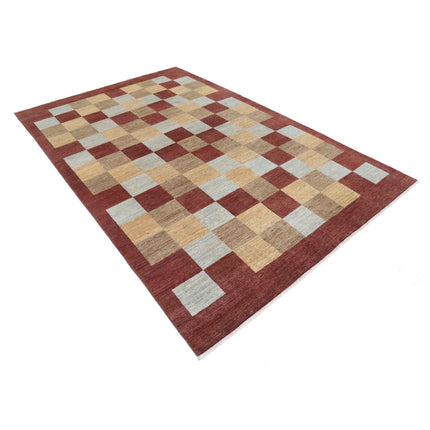 Modcar 6' 4" X 9' 7" Hand-Knotted Wool Rug 6' 4" X 9' 7" (193 X 292) / Brown / Brown