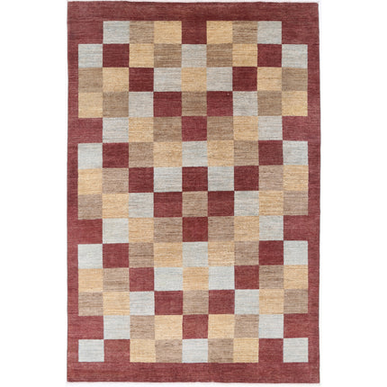 Modcar 6' 4" X 9' 7" Hand-Knotted Wool Rug 6' 4" X 9' 7" (193 X 292) / Brown / Brown