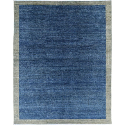 Modcar 7' 2" X 9' 4" Hand-Knotted Wool Rug 7' 2" X 9' 4" (218 X 284) / Blue / Green