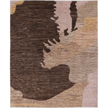 Modcar 5' 10" X 7' 5" Hand-Knotted Wool Rug 5' 10" X 7' 5" (178 X 226) / Brown / Brown