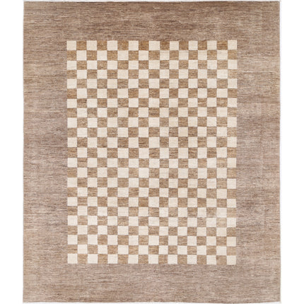 Modcar 8' 2" X 9' 6" Hand-Knotted Wool Rug 8' 2" X 9' 6" (249 X 290) / Brown / Brown