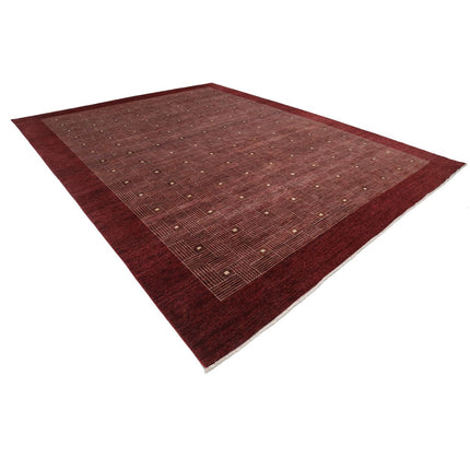 Modcar 11' 11" X 15' 4" Hand-Knotted Wool Rug 11' 11" X 15' 4" (363 X 467) / Burgandy / Burgandy