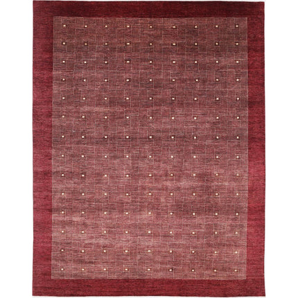 Modcar 11' 11" X 15' 4" Hand-Knotted Wool Rug 11' 11" X 15' 4" (363 X 467) / Burgandy / Burgandy