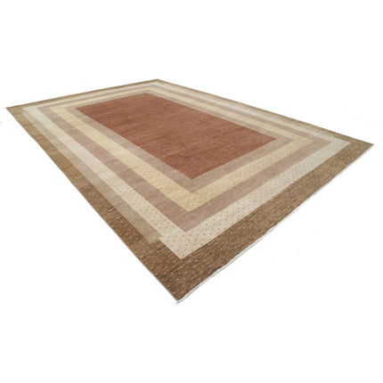 Modcar 11' 11" X 17' 4" Hand-Knotted Wool Rug 11' 11" X 17' 4" (363 X 528) / Brown / Grey