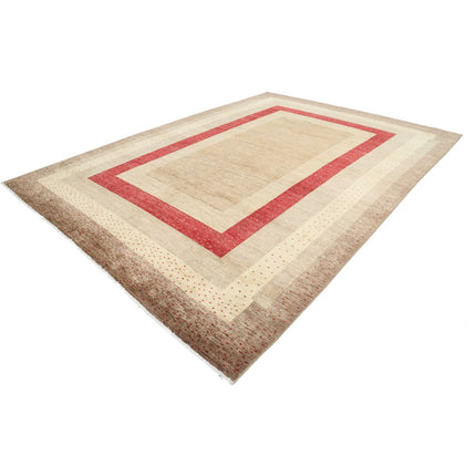 Modcar 9' 10" X 13' 7" Hand-Knotted Wool Rug 9' 10" X 13' 7" (300 X 414) / Brown / Red