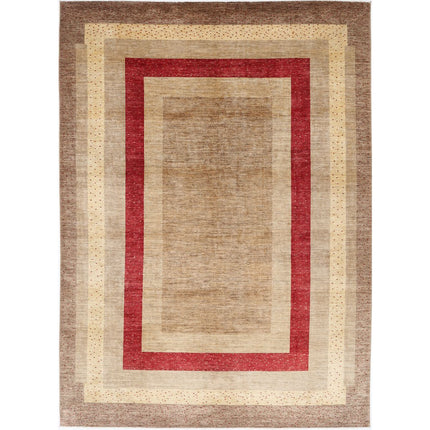 Modcar 9' 10" X 13' 7" Hand-Knotted Wool Rug 9' 10" X 13' 7" (300 X 414) / Brown / Red