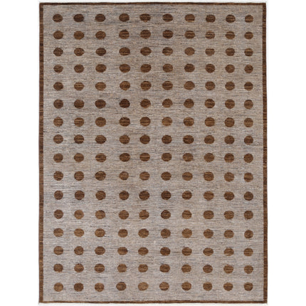 Modcar 7' 0" X 9' 5" Hand-Knotted Wool Rug 7' 0" X 9' 5" (213 X 287) / Brown / Brown