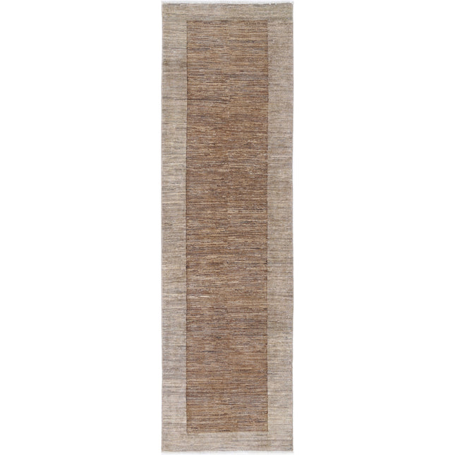 Modcar 2' 6" X 9' 4" Hand-Knotted Wool Rug 2' 6" X 9' 4" (76 X 284) / Brown / Grey
