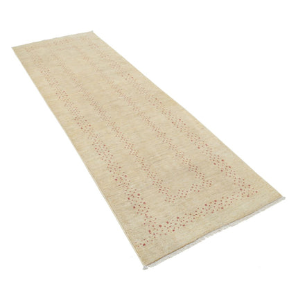 Modcar 2' 8" X 8' 6" Hand-Knotted Wool Rug 2' 8" X 8' 6" (81 X 259) / Ivory / Ivory