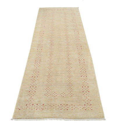 Modcar 2' 8" X 8' 6" Hand-Knotted Wool Rug 2' 8" X 8' 6" (81 X 259) / Ivory / Ivory