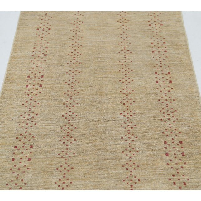 Modcar 2' 8" X 8' 6" Hand-Knotted Wool Rug 2' 8" X 8' 6" (81 X 259) / Ivory / Ivory