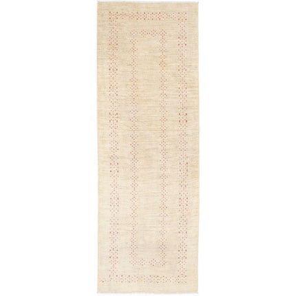 Modcar 2' 8" X 8' 6" Hand-Knotted Wool Rug 2' 8" X 8' 6" (81 X 259) / Ivory / Ivory