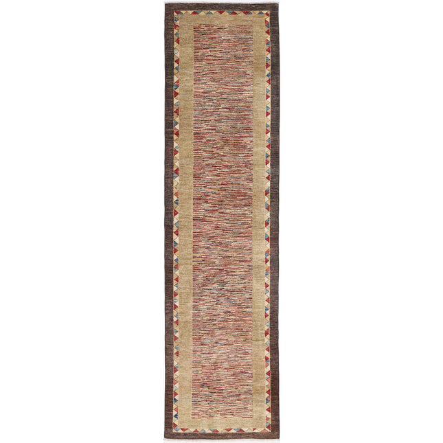 Modcar 2' 9" X 11' 5" Hand-Knotted Wool Rug 2' 9" X 11' 5" (84 X 348) / Multi / Brown
