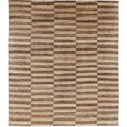 Modcar 8' 0" X 9' 4" Hand-Knotted Wool Rug 8' 0" X 9' 4" (244 X 284) / Brown / Brown