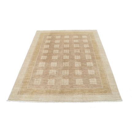 Modcar 5' 0" X 6' 2" Hand-Knotted Wool Rug 5' 0" X 6' 2" (152 X 188) / Brown / Ivory