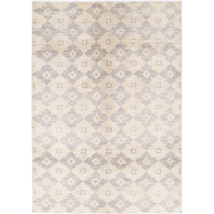 Modcar 6' 2" X 8' 10" Hand-Knotted Wool Rug 6' 2" X 8' 10" (188 X 269) / Grey / Ivory