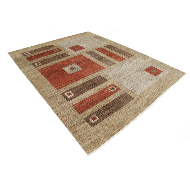 Modcar 7' 10" X 9' 9" Hand-Knotted Wool Rug 7' 10" X 9' 9" (239 X 297) / Brown / Rust