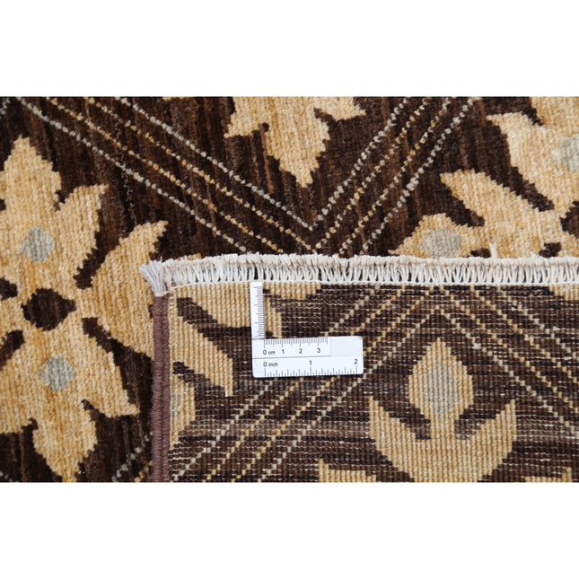 Modcar 10' 1" X 13' 9" Hand-Knotted Wool Rug 10' 1" X 13' 9" (307 X 419) / Brown / Gold