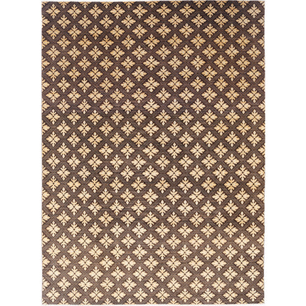 Modcar 10' 1" X 13' 9" Hand-Knotted Wool Rug 10' 1" X 13' 9" (307 X 419) / Brown / Gold