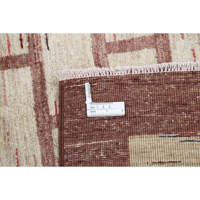 Modcar 6' 9" X 9' 10" Hand-Knotted Wool Rug 6' 9" X 9' 10" (206 X 300) / Brown / Multi