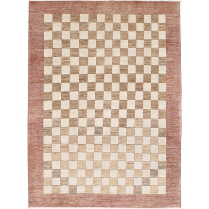 Modcar 5' 9" X 8' 2" Hand-Knotted Wool Rug 5' 9" X 8' 2" (175 X 249) / Brown / Brown