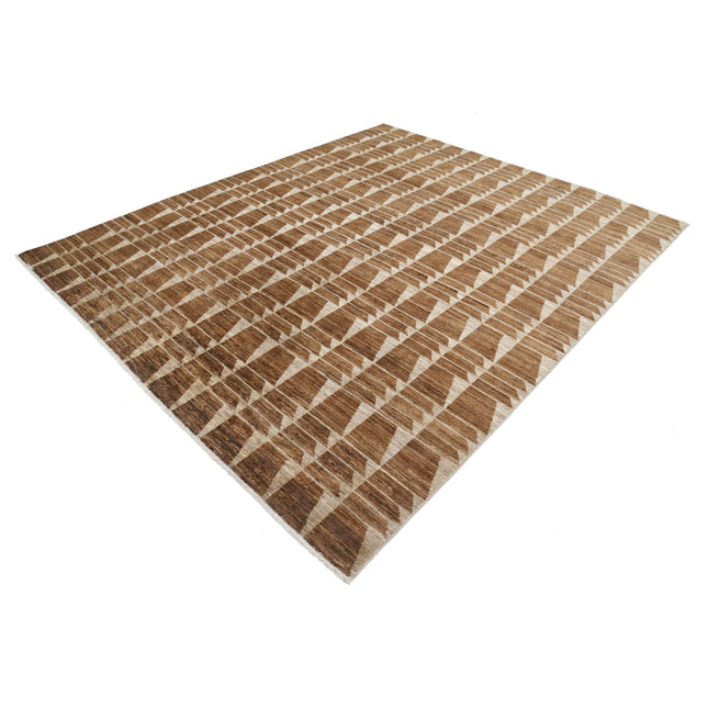 Modcar 8' 0" X 9' 8" Hand-Knotted Wool Rug 8' 0" X 9' 8" (244 X 295) / Brown / Brown