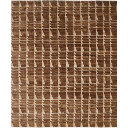 Modcar 8' 0" X 9' 8" Hand-Knotted Wool Rug 8' 0" X 9' 8" (244 X 295) / Brown / Brown