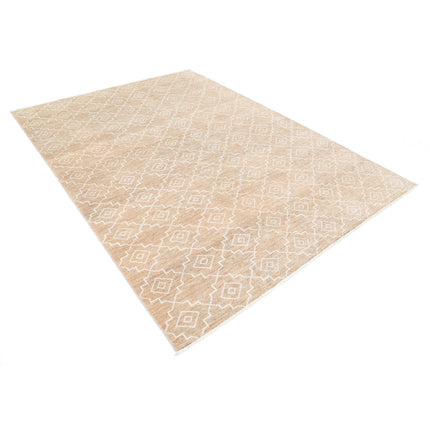 Modcar 6' 7" X 8' 11" Hand-Knotted Wool Rug 6' 7" X 8' 11" (201 X 272) / Brown / Brown