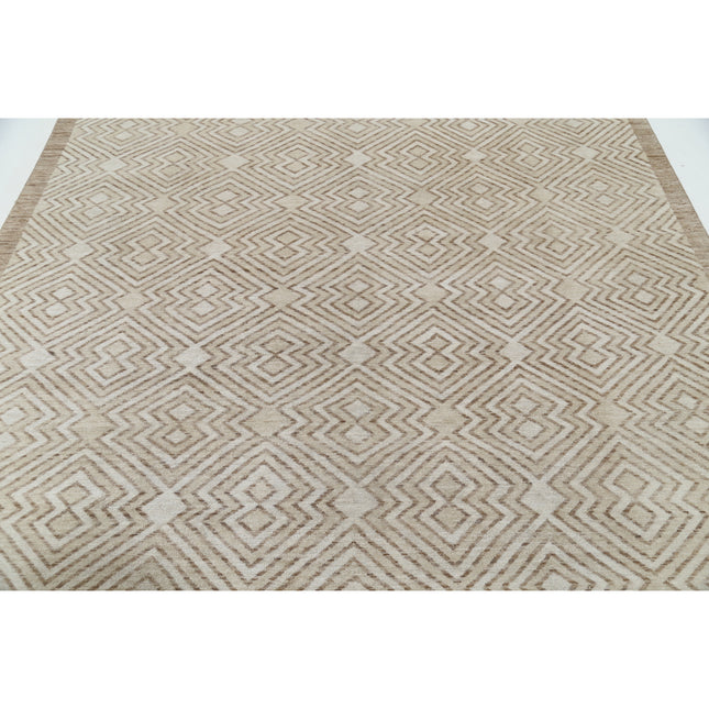 Modcar 7' 8" X 9' 2" Hand-Knotted Wool Rug 7' 8" X 9' 2" (234 X 279) / Brown / Brown